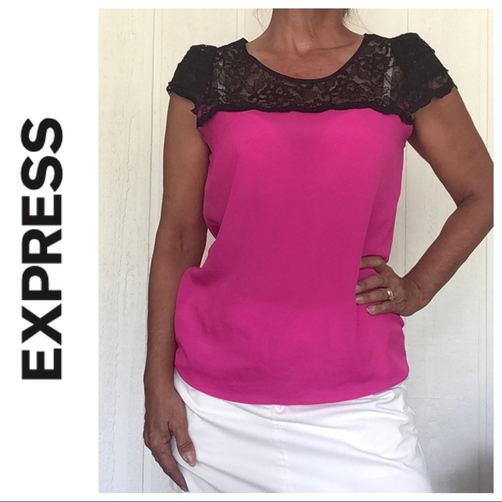 EXPRESS HOT PINK LACE TOP SMALL